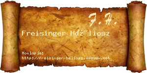 Freisinger Héliosz névjegykártya